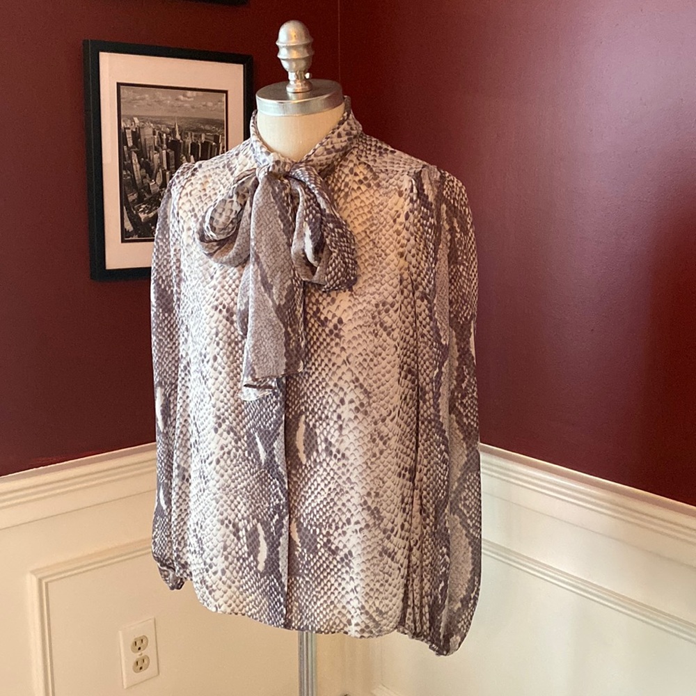DVF Jezebel Blouse, grey snake print, cami included